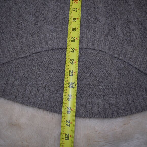 360 Wool Alpaca Blend Brown Cable Knit Sweater Women’s Small High Low Side Zip - Picture 10 of 14